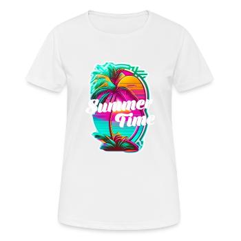 summer time - plage et été - T-shirt respirant Femme - blanc - Devant - AI Model Female 172 dark (172cm)