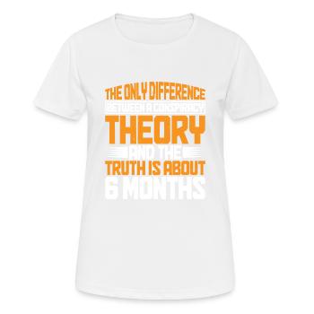 The Only Difference Between A Conspiracy 11 - Frauen T-Shirt atmungsaktiv - Weiß - Vorne - AI Model Female 172 dark (172cm)
