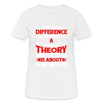 The Only Difference Between A Conspiracy 9 - Frauen T-Shirt atmungsaktiv - Weiß - Vorne - AI Model Female 172 dark (172cm)