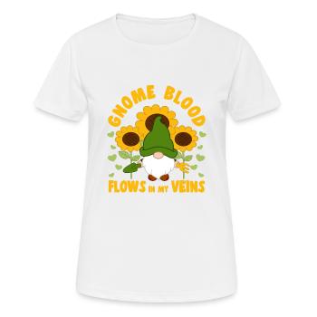 Le sang du gnome coule dans mes veines Yard Garden Gnome - T-shirt respirant Femme - blanc - Devant - AI Model Female 172 dark (172cm)