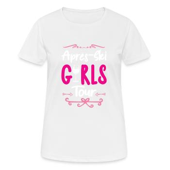 Apres-Ski Girls Tour - Frauen T-Shirt atmungsaktiv - Weiß - Vorne - AI Model Female 172 dark (172cm)