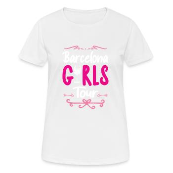 Barcelona Girls Tour - T-shirt respirant Femme - blanc - Devant - AI Model Female 172 dark (172cm)
