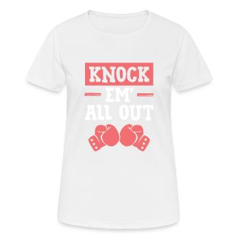 Boîtes knock-out - T-shirt respirant Femme - blanc - Devant - AI Model Female 172 dark (172cm)