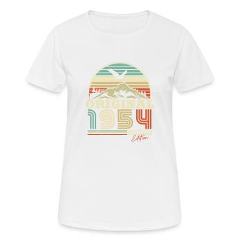 Geburtstagsgeschenk Vintage 1954 70 Jahre - Frauen T-Shirt atmungsaktiv - Weiß - Vorne - AI Model Female 172 dark (172cm)