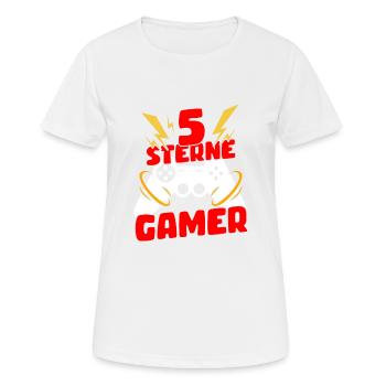 Joueur 5 étoiles - T-shirt respirant Femme - blanc - Devant - AI Model Female 172 dark (172cm)