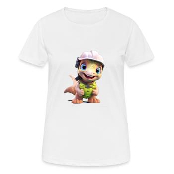 Niedlicher Baby-Dinosaurier: Ermächtigende Ingenieurin - Frauen T-Shirt atmungsaktiv - Weiß - Vorne - AI Model Female 172 dark (172cm)