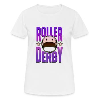 ROLLER DERBY - Frauen T-Shirt atmungsaktiv - Weiß - Vorne - AI Model Female 172 dark (172cm)