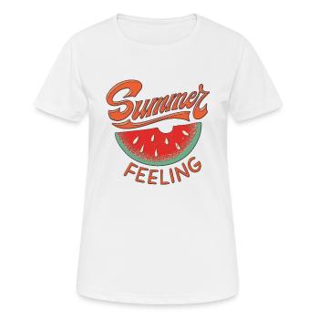 SUMMER FEELING - Women's Breathable T-Shirt - white - Front - AI Model Female 172 dark (172cm)