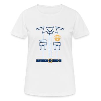 Polizei Uniform Lustig Halloween Offizier Gespenst - Frauen T-Shirt atmungsaktiv - Weiß - Vorne - AI Model Female 172 dark (172cm)