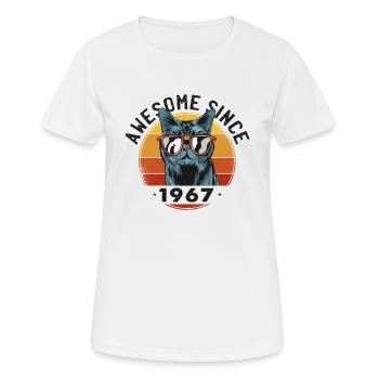 Génial depuis 1967, 56 ans, 56e anniversaire - T-shirt respirant Femme - blanc - Devant - AI Model Female 172 dark (172cm)