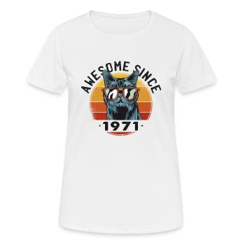 Génial depuis 1971, 52 ans, 52e anniversaire - T-shirt respirant Femme - blanc - Devant - AI Model Female 172 dark (172cm)