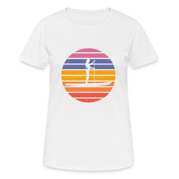 Retro SUP Standup Paddle Board Cadeau d’été - T-shirt respirant Femme - blanc - Devant - AI Model Female 172 dark (172cm)