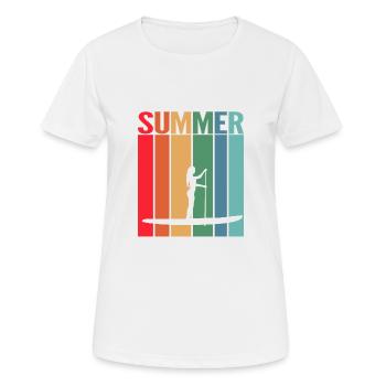 Retro SUP Standup Paddle Board Cadeau d’été - T-shirt respirant Femme - blanc - Devant - AI Model Female 172 dark (172cm)