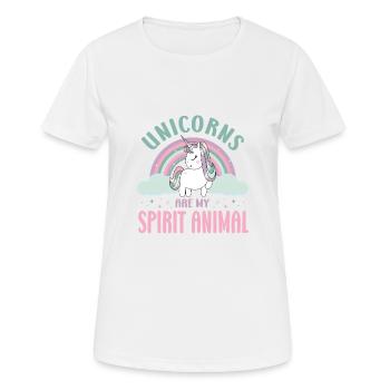 Vintage Rainbow Unicorn & I - Close Buddies Spirit - T-shirt respirant Femme - blanc - Devant - AI Model Female 172 dark (172cm)