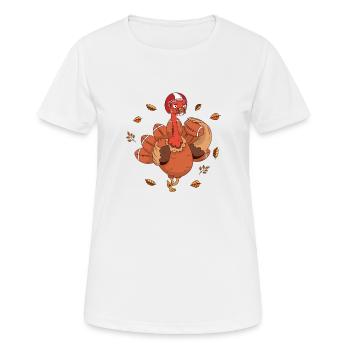Thanksgiving Truthahn Quarterback Football Spieler - Frauen T-Shirt atmungsaktiv - Weiß - Vorne - AI Model Female 172 dark (172cm)