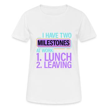 J’ai deux jalons au travail, le déjeuner, le départ 2 - T-shirt respirant Femme - blanc - Devant - AI Model Female 172 dark (172cm)