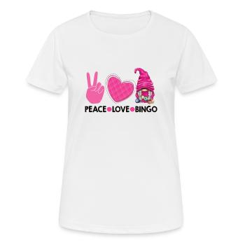 Peace Love Bingo - Women's Breathable T-Shirt - white - Front - AI Model Female 172 dark (172cm)