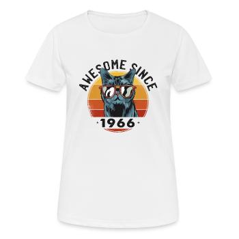 Génial depuis 1966, 57 ans, 57e anniversaire - T-shirt respirant Femme - blanc - Devant - AI Model Female 172 dark (172cm)