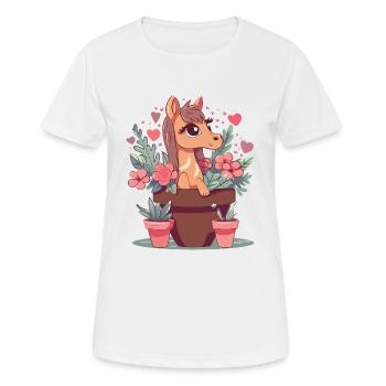 Floral potting soil - Women's Breathable T-Shirt - white - Front - AI Model Female 172 dark (172cm)