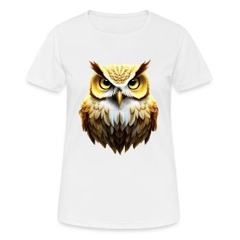 Eule - Frauen T-Shirt atmungsaktiv - Weiß - Vorne - AI Model Female 172 dark (172cm)