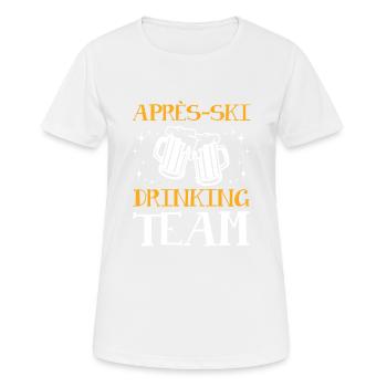 Équipe de boissons après-ski - T-shirt respirant Femme - blanc - Devant - AI Model Female 172 dark (172cm)