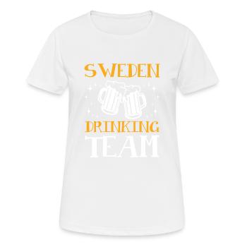 Suède Équipe de consommation d’alcool - T-shirt respirant Femme - blanc - Devant - AI Model Female 172 dark (172cm)