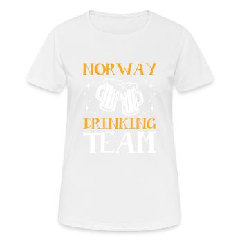 Norway Drinking Team - Women's Breathable T-Shirt - white - Front - AI Model Female 172 dark (172cm)