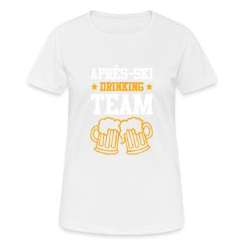 Équipe de boissons après-ski - T-shirt respirant Femme - blanc - Devant - AI Model Female 172 dark (172cm)