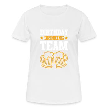 Équipe de consommation d’anniversaire - T-shirt respirant Femme - blanc - Devant - AI Model Female 172 dark (172cm)