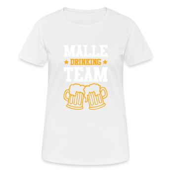 Malle Drinking Team - Women's Breathable T-Shirt - white - Front - AI Model Female 172 dark (172cm)