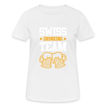 Schweiz Drinking Team Swiss - Frauen T-Shirt atmungsaktiv - Weiß - Vorne - AI Model Female 172 dark (172cm)