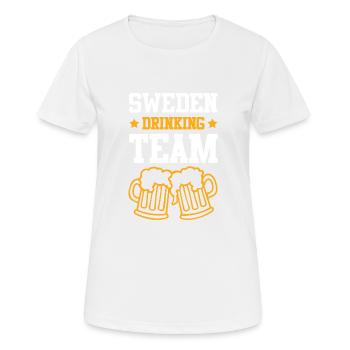 Suède Équipe de consommation d’alcool - T-shirt respirant Femme - blanc - Devant - AI Model Female 172 dark (172cm)