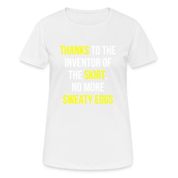 Sweating Sweaty Warm Summer English - Women's Breathable T-Shirt - white - Front - AI Model Female 172 dark (172cm)