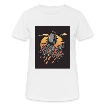 PEOPLE FLYING AROUND WITH JETPACKS - Women's Breathable T-Shirt - white - Front - AI Model Female 172 dark (172cm)