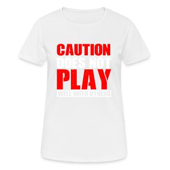 La prudence ne joue pas bien avec les autres 63 - T-shirt respirant Femme - blanc - Devant - AI Model Female 172 dark (172cm)