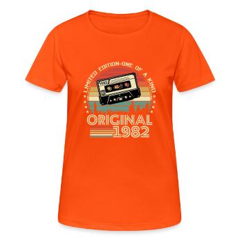 Vintage 1982 Gift 41/42 Years - Women's Breathable T-Shirt - neon orange - Front - AI Model Female 172 dark (172cm)