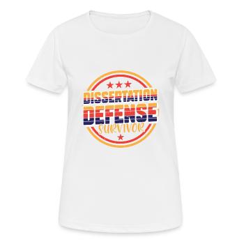 Survivant de la soutenance de thèse 7 - T-shirt respirant Femme - blanc - Devant - AI Model Female 172 dark (172cm)