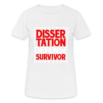 Dissertation Defense Survivor 8 - Frauen T-Shirt atmungsaktiv - Weiß - Vorne - AI Model Female 172 dark (172cm)