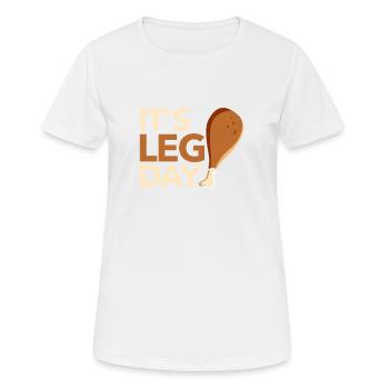 Es ist der Tag der Beine Lustiges Workout Türkei - Frauen T-Shirt atmungsaktiv - Weiß - Vorne - AI Model Female 172 dark (172cm)