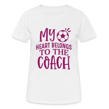 Mon cœur appartient à l’entraîneur, Fußball Liebe Herz - T-shirt respirant Femme - blanc - Devant - AI Model Female 172 dark (172cm)