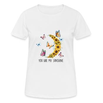 You are my sunshine Sunflower Butterfly Moon - Women's Breathable T-Shirt - white - Front - AI Model Female 172 dark (172cm)