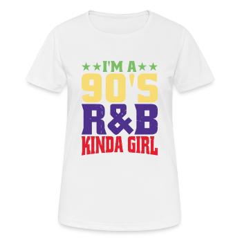 Je suis une R’b Kinda Girl des années 90 17 - T-shirt respirant Femme - blanc - Devant - AI Model Female 172 dark (172cm)