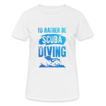 Diving scuba diving - Women's Breathable T-Shirt - white - Front - AI Model Female 172 dark (172cm)