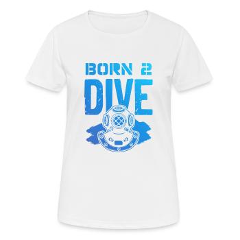Né pour plonger - T-shirt respirant Femme - blanc - Devant - AI Model Female 172 dark (172cm)