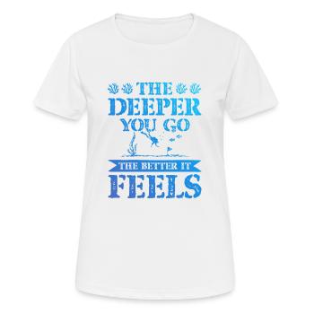 Plongée drôle de dicton - T-shirt respirant Femme - blanc - Devant - AI Model Female 172 dark (172cm)