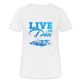 La vie pour plonger - T-shirt respirant Femme - blanc - Devant - AI Model Female 172 dark (172cm)