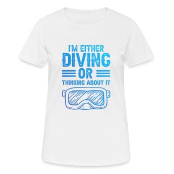 Diving scuba diving - Women's Breathable T-Shirt - white - Front - AI Model Female 172 dark (172cm)