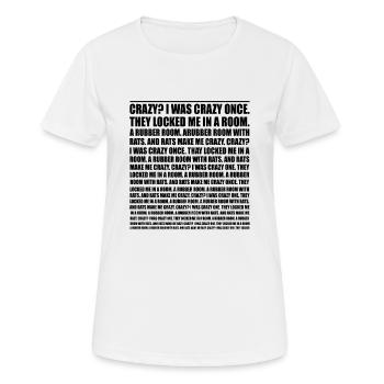 Crazy? I Was Crazy Once. Funny Trending Meme - T-shirt respirant Femme - blanc - Devant - AI Model Female 172 dark (172cm)