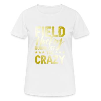 Feldhockey sport - Frauen T-Shirt atmungsaktiv - Weiß - Vorne - AI Model Female 172 dark (172cm)