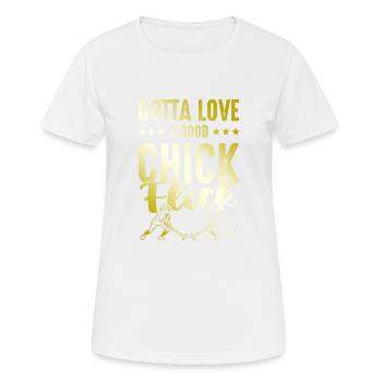 Fille de hockey sur gazon - T-shirt respirant Femme - blanc - Devant - AI Model Female 172 dark (172cm)
